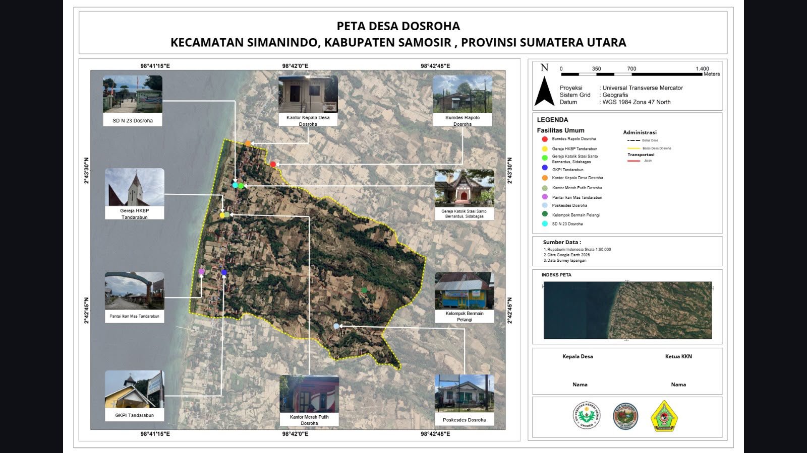Peta Desa Dosroha, Kecamatan Simanindo, Kabupaten Samosir